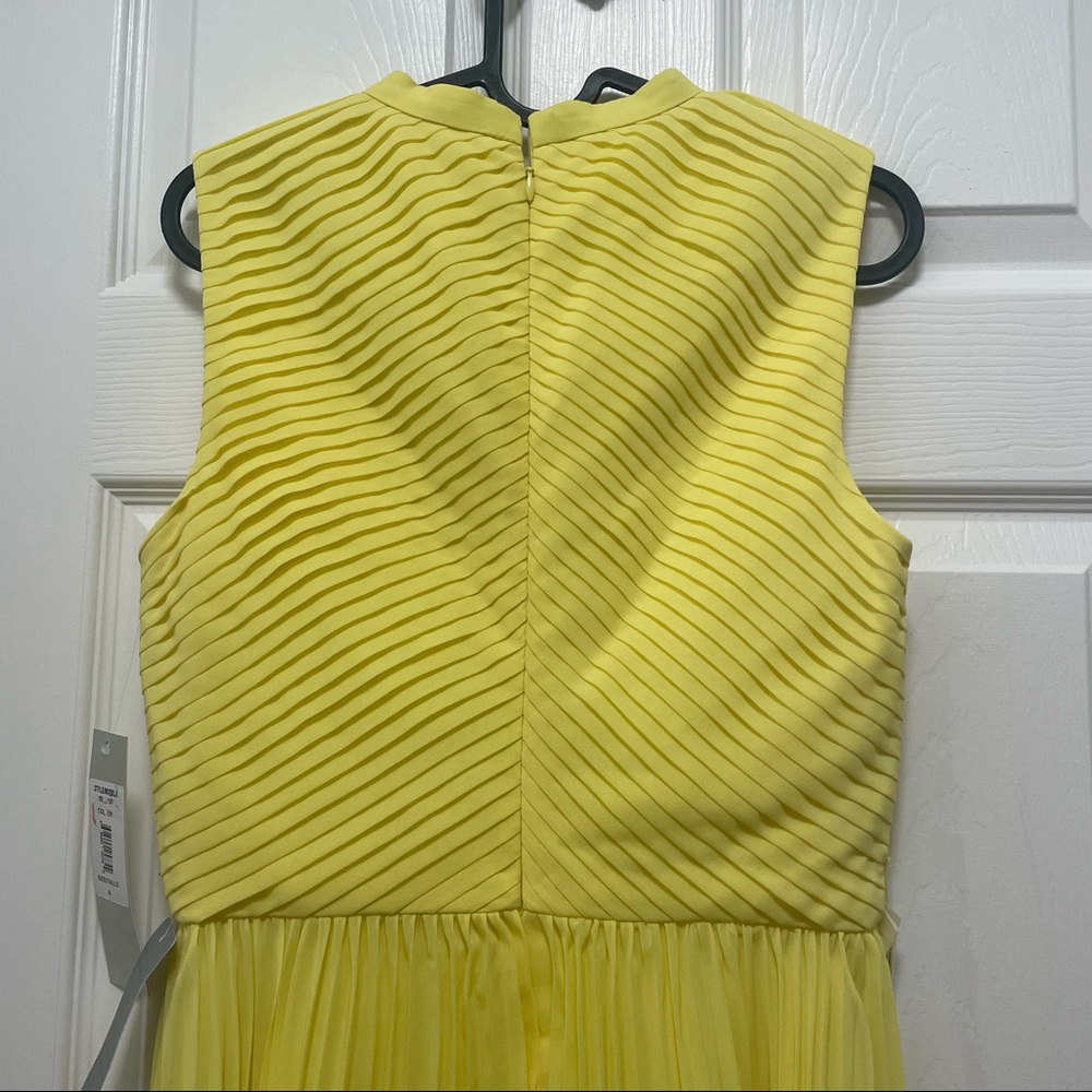 NWT KAY UNGER Beatrice Accordion Pleated Mock Neck Sleeveless Chiffon Midi Dress - Picture 11 of 14